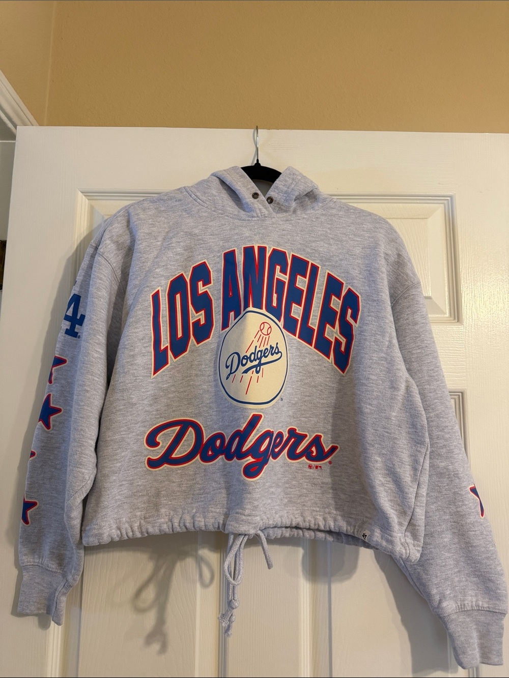 Los Angeles Dodgers Gray Cropped Sweatshirt